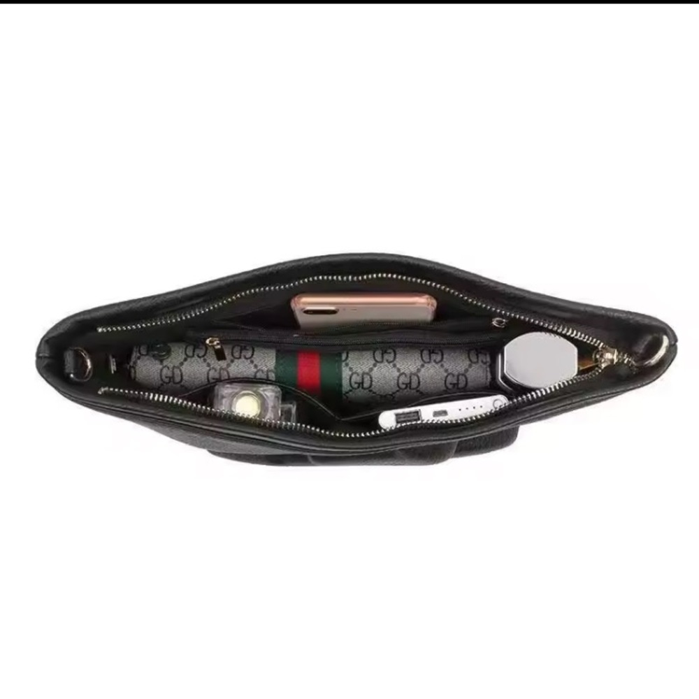 ❤️LAST ONE❤️ Black GUN Embossed Print GUARDIAN ANGEL Leather Crossbody Purse - Picture 12 of 12